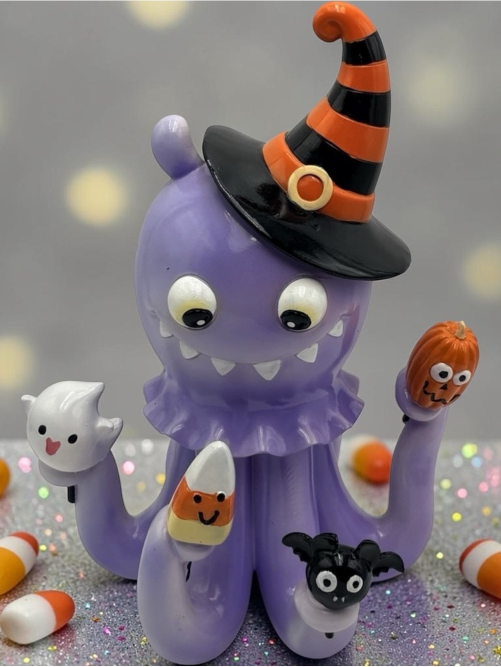 GHOULISH Halloween Coastal Octopus Ghosts Pumpkins Candy Corn Legs 16"